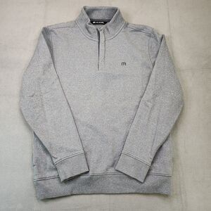 Travis Mathew 1/4 Zip Pullover Sweater Men's M Gray Long Sleeve Mock Neck Golf